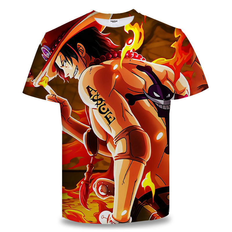 Men's Anime Digital Print Short-sleeved T-shirt