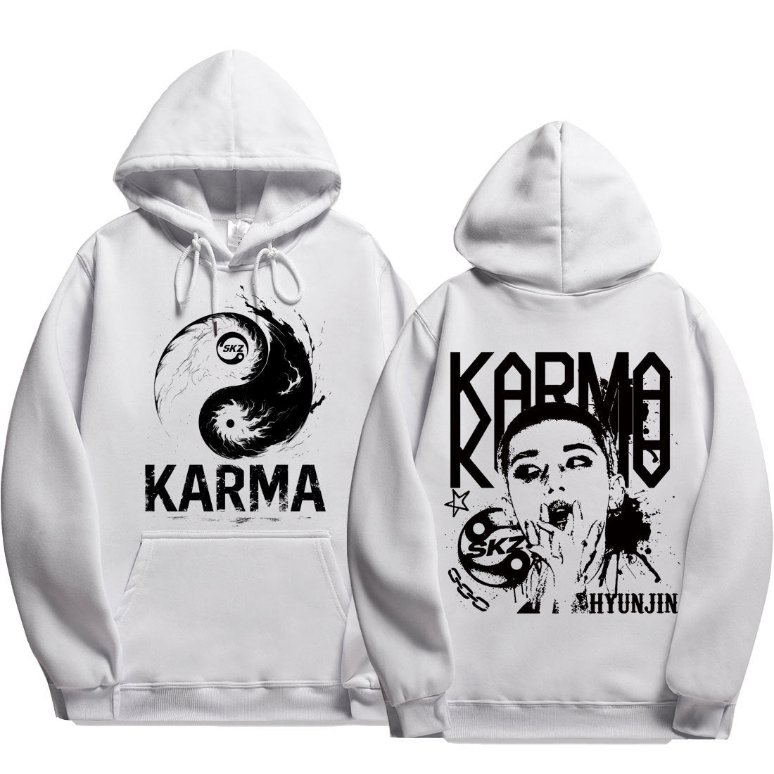 Casual Skz Karma Printed Hoodie Top