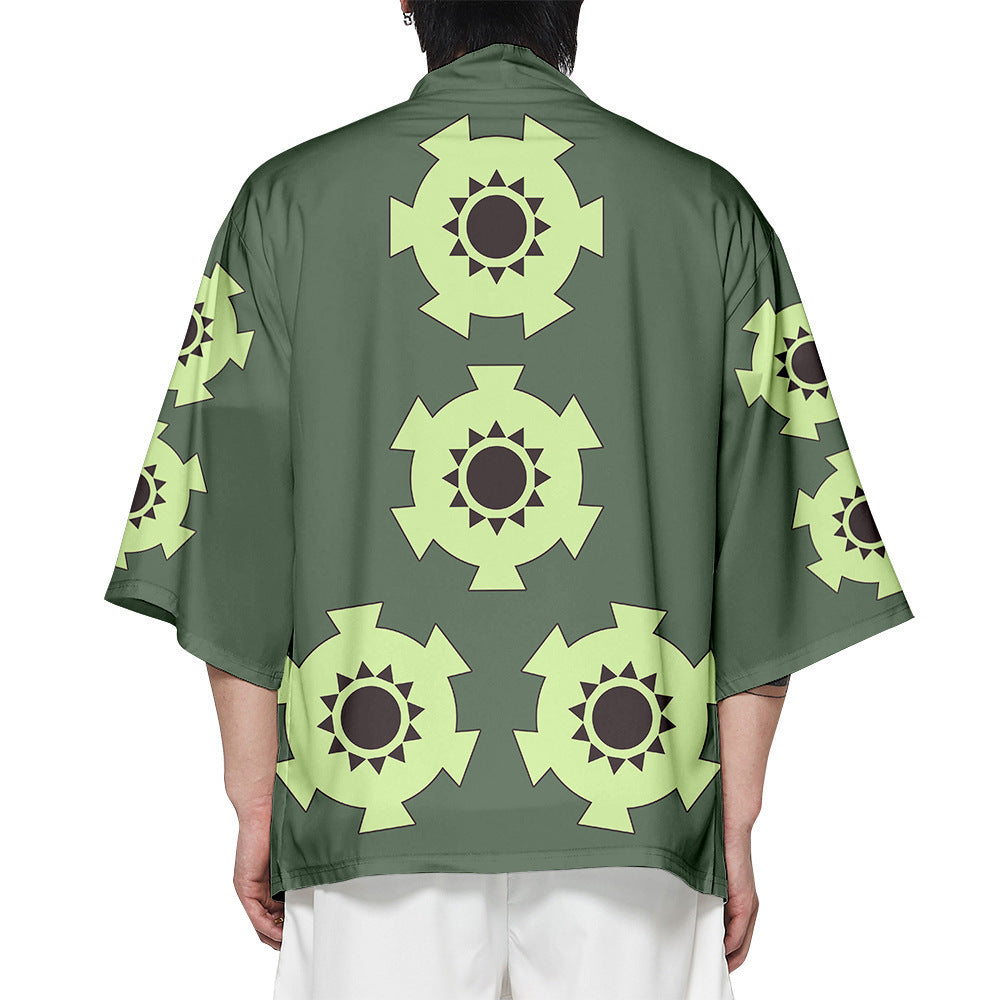 Trendy Digital Print Short-sleeved Cosplay Kimono Cape