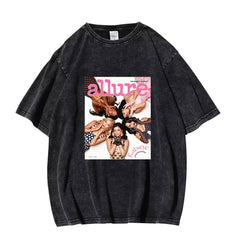 KATSEYE Logo Pattern Cotton Washed T-shirt