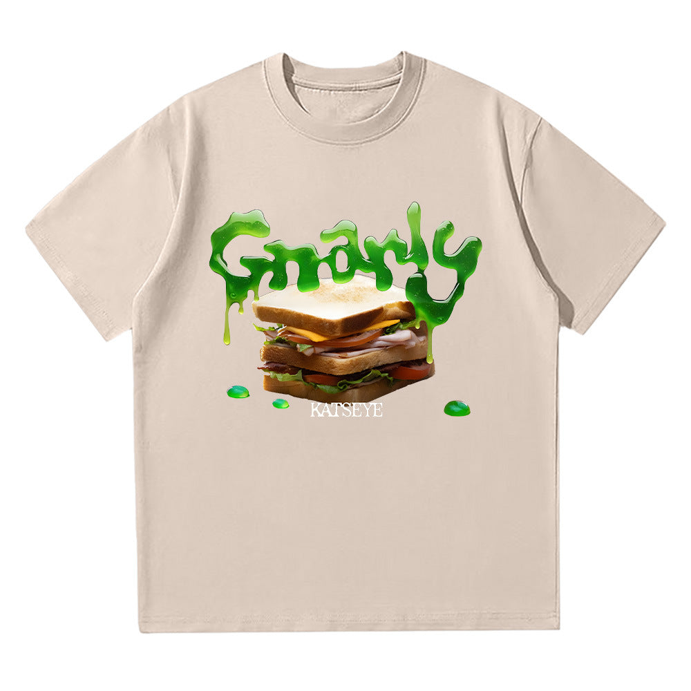 Creative Kpop Gnarly Graphic Crew Neck T-shirt
