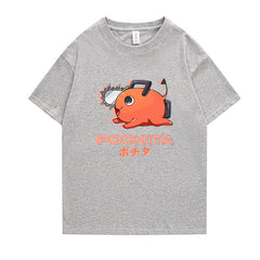 Unisex Pochita Anime Short Sleeve T-Shirt