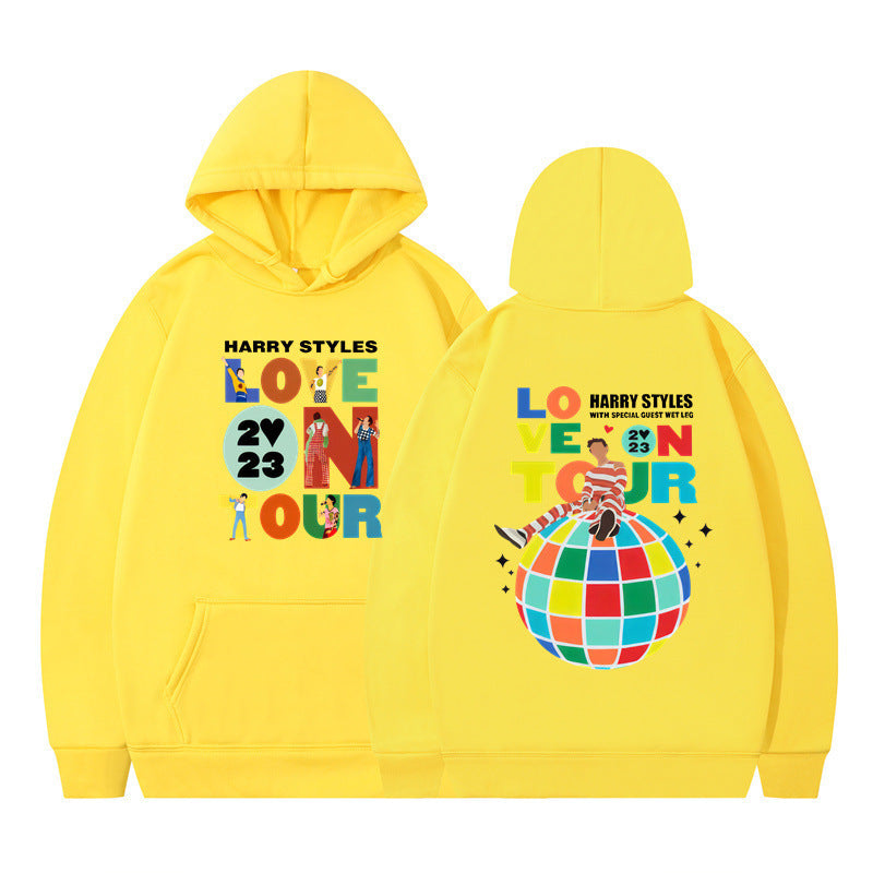 Trendy HARRY Love on Tour Printed Casual Loose Hoodie