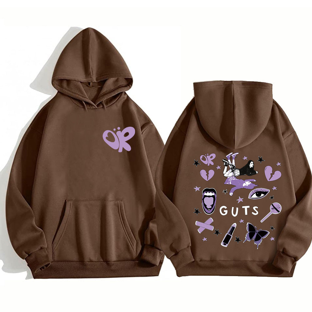 Casual Guts Olivia Printed Loose Hoodie