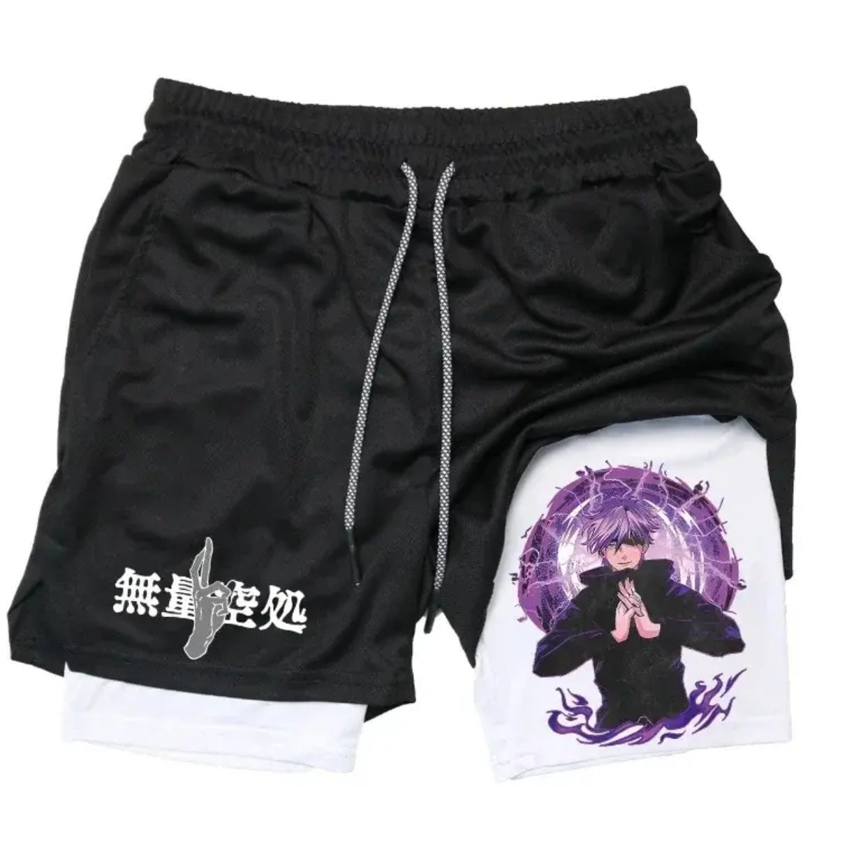 Men's Casual Gojo Print Summer Double-layer Shorts