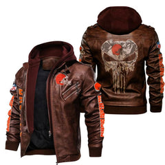 Punisher Football Thickened PU Leather Jacket