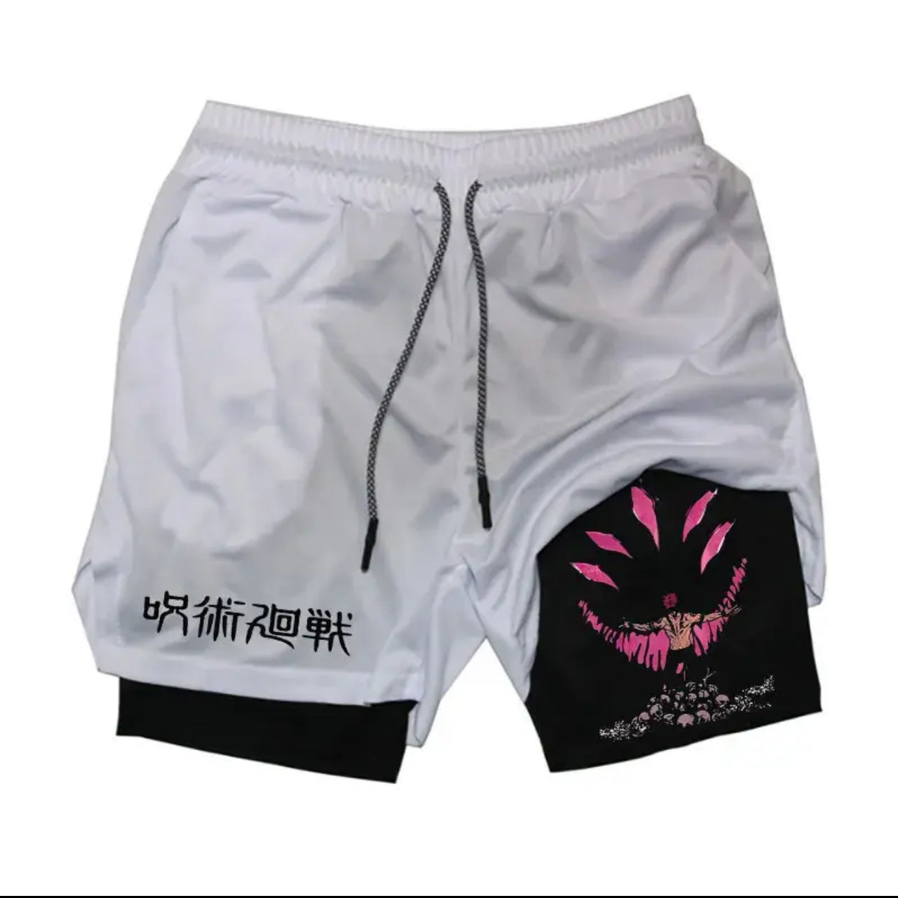 Casual Anime Printed Double-layer Fitness Shorts