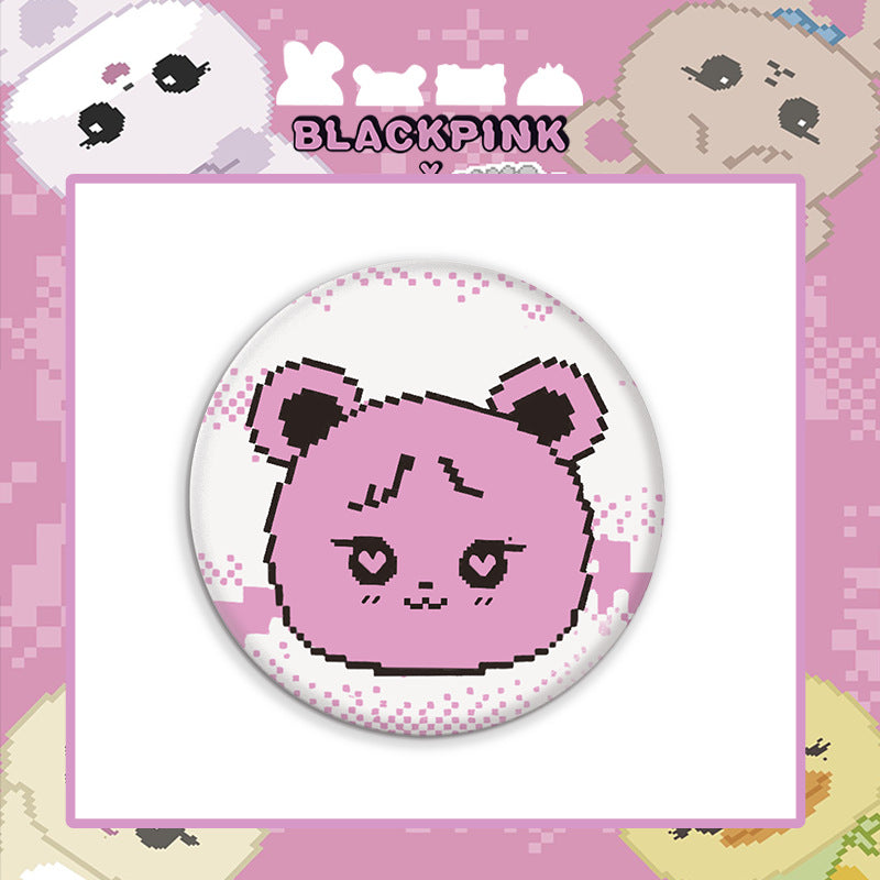 BP Doll Tinplate Badge Mirror Keychain