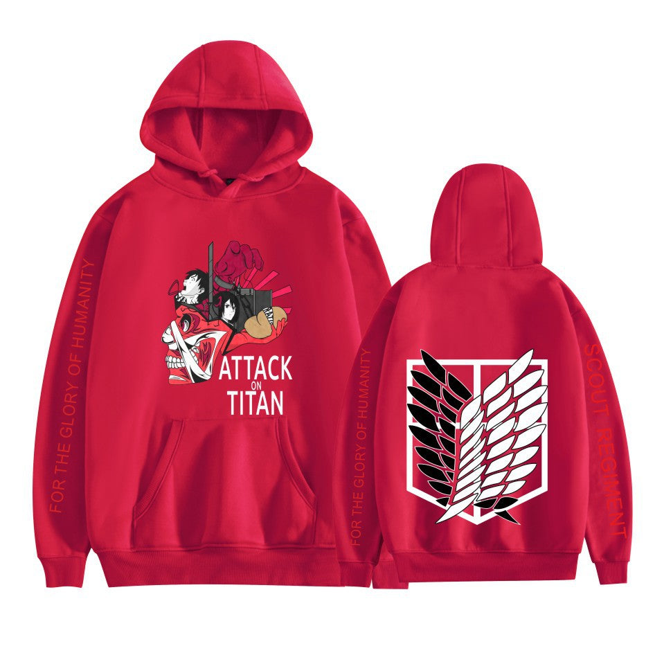 Unisex Anime Titan Print Casual Hoodie