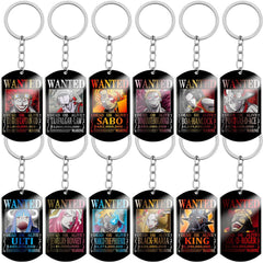 Luffy Wanted Dog Tag Pendant Keychain