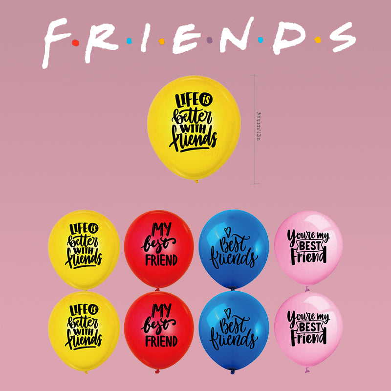 Friends Birthday Party Decoration Cake Flag Balloon Set