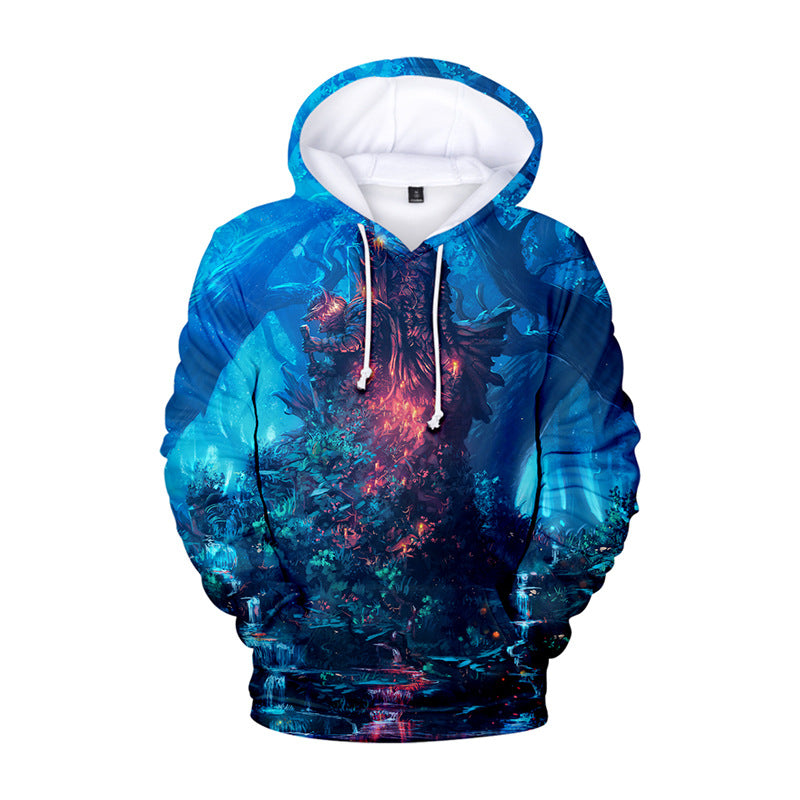 Unisex Anime Digital Printed Pullover Hoodie