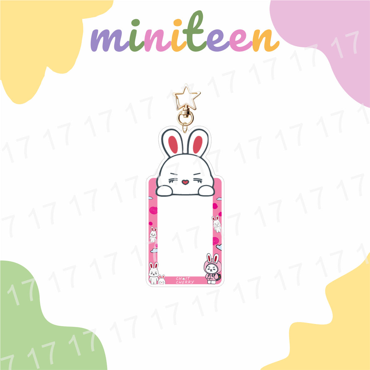 Seventeen Cartoon Card Storage Keychain