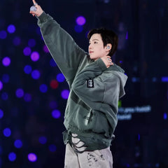 BANGTAN Arirang Tour Green Zip-Up Embroidery Hoodie