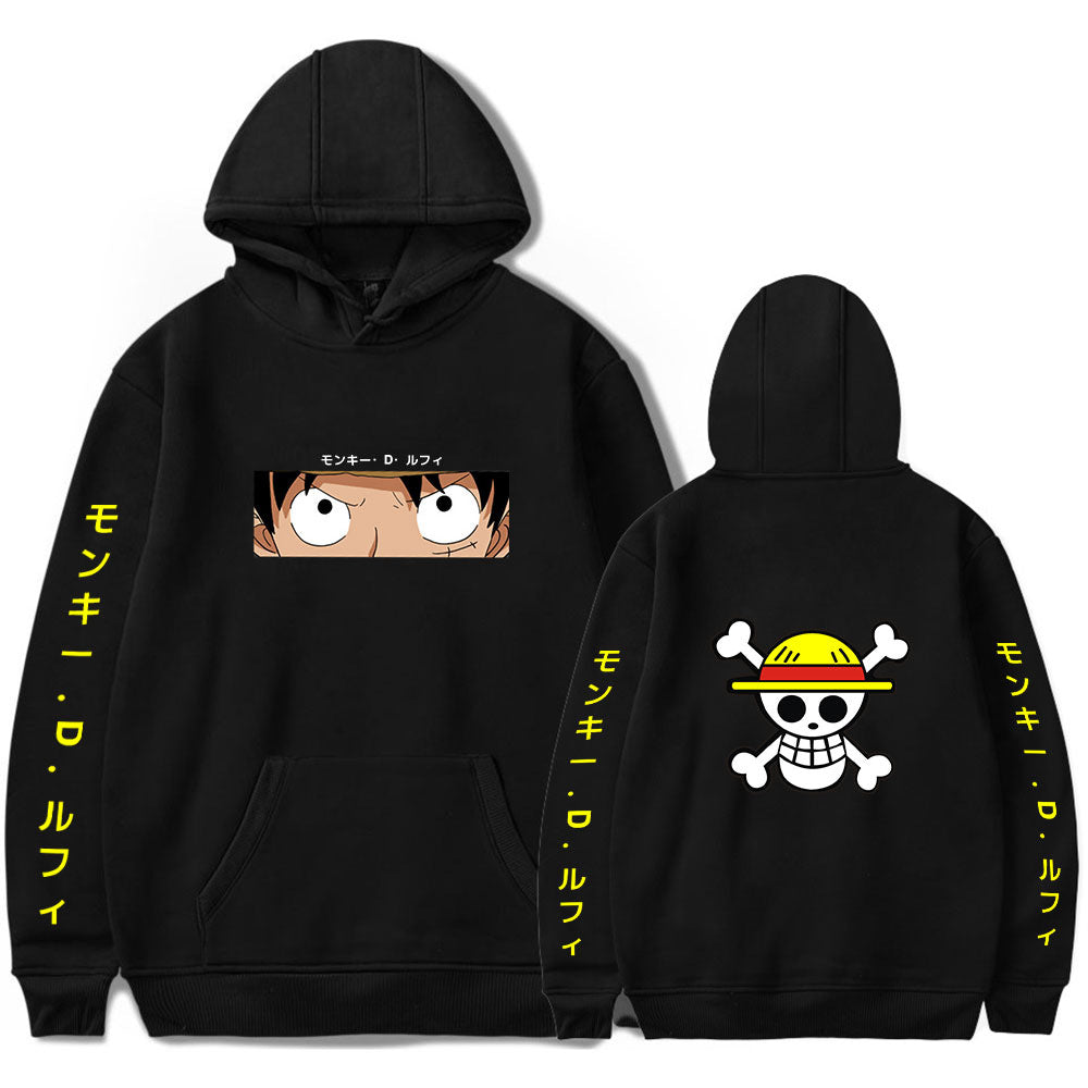 Casual Anime Graphic Printed Loose Hoodie