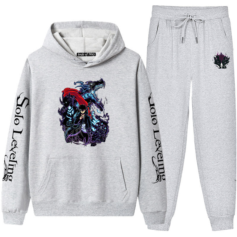 Casual Anime Graphic Hoodie Loose Pants