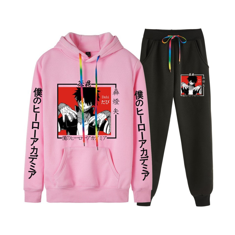 Men's Anime Casual Hoodie Trousers Suit