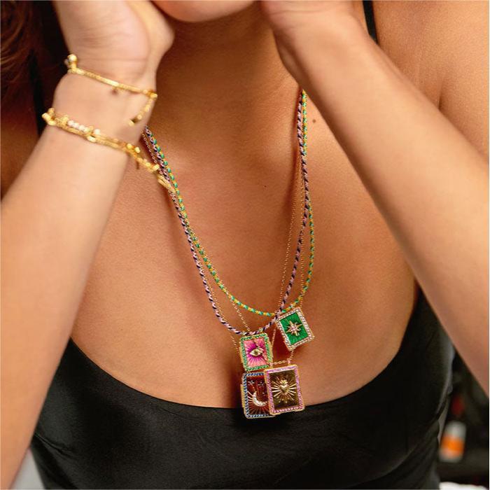 Bohemian Style Tarot Card Necklace