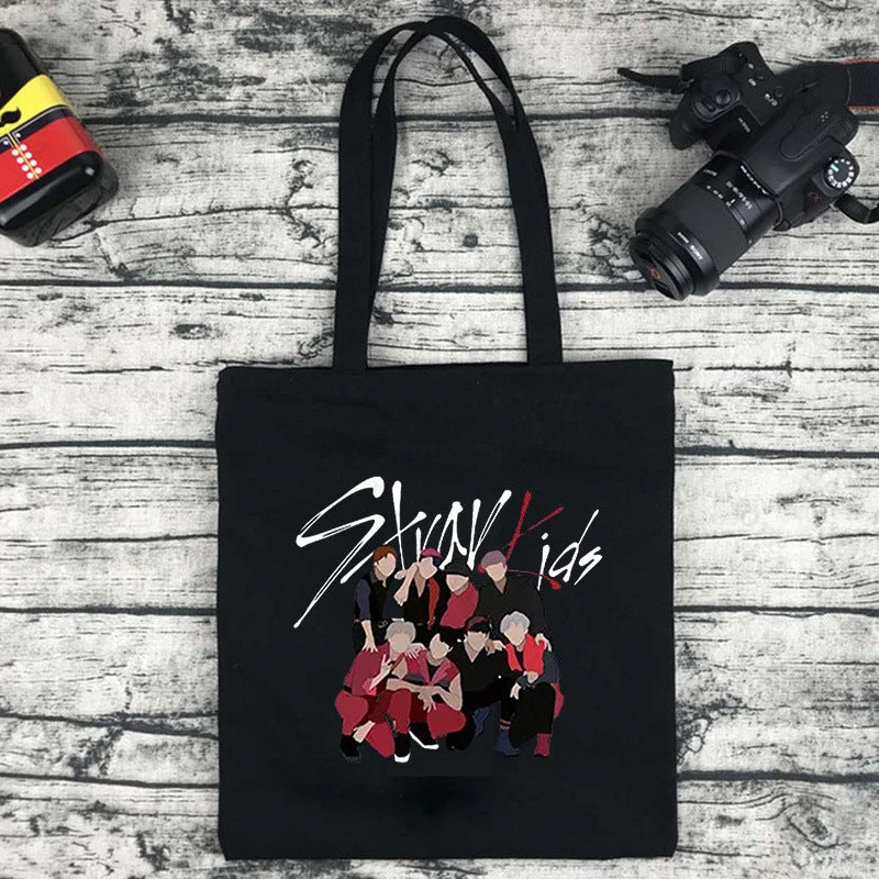 KPOP Printed Canvas Shoulder Tote Bag