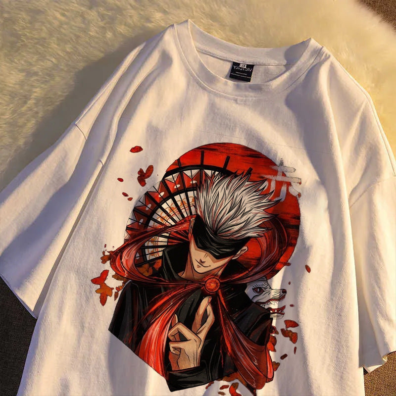 Casual Gojo Unisex Short Sleeve Anime T-shirt