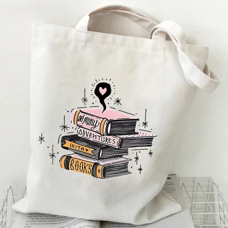 Vintage Just A Girl Who Loves Books Canvas Tote Bag