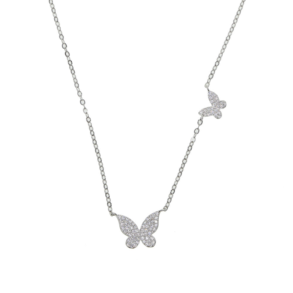 Butterfly Zircon Pendant Necklace