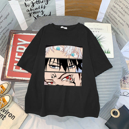 Casual Women's Anime Crew Neck Short Sleeve Tee