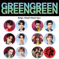 GREENGREEN Tinplate Badge 2PCS