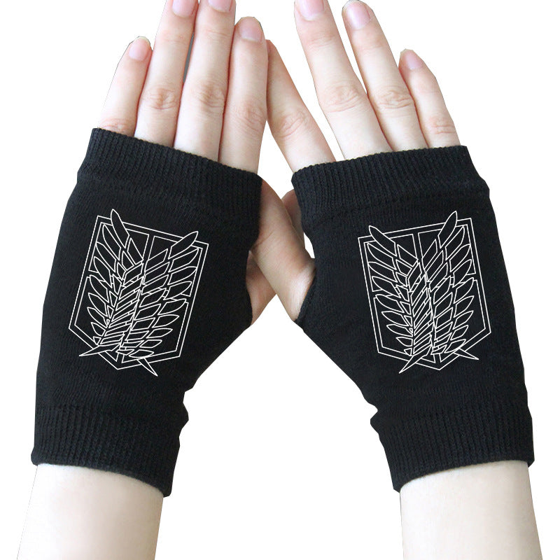 Trendy Anime Half Finger Gloves