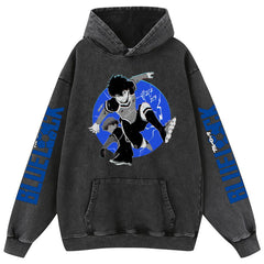 Retro Anime Washed Cotton Loose Hoodie