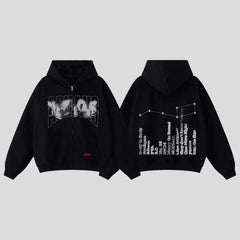 Arirang Tour Print Cotton Washed Zip-Up Hoodie