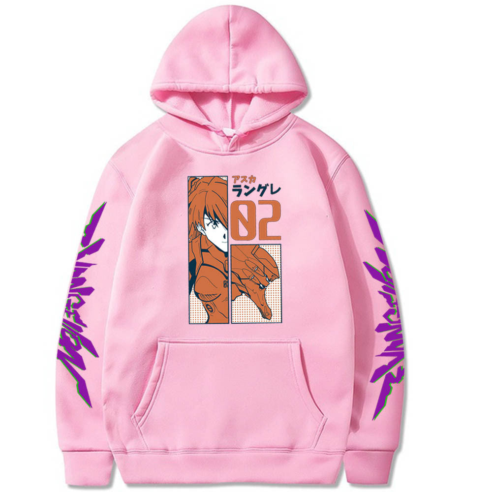 Casual Anime Ayanami Print Loose Hoodie