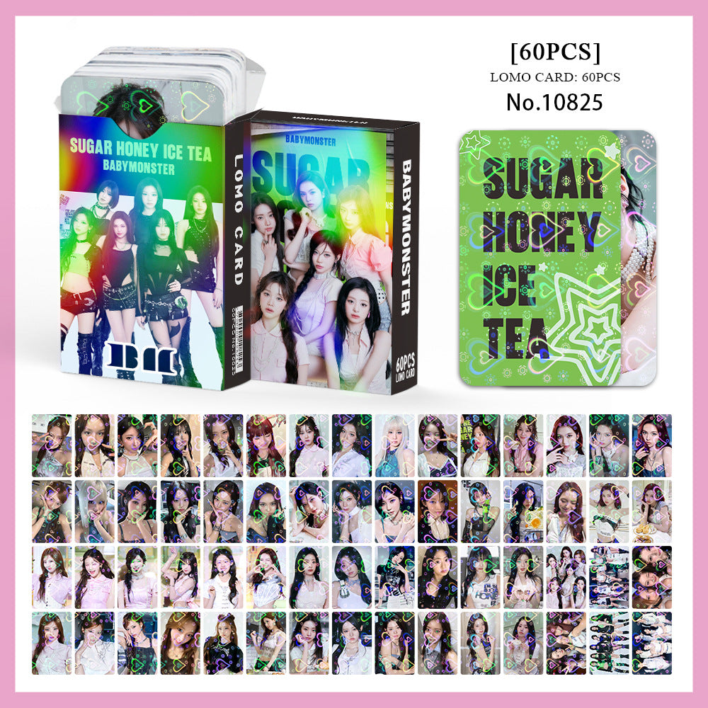60PCS BM Single MOON Heart Holographic Photocards