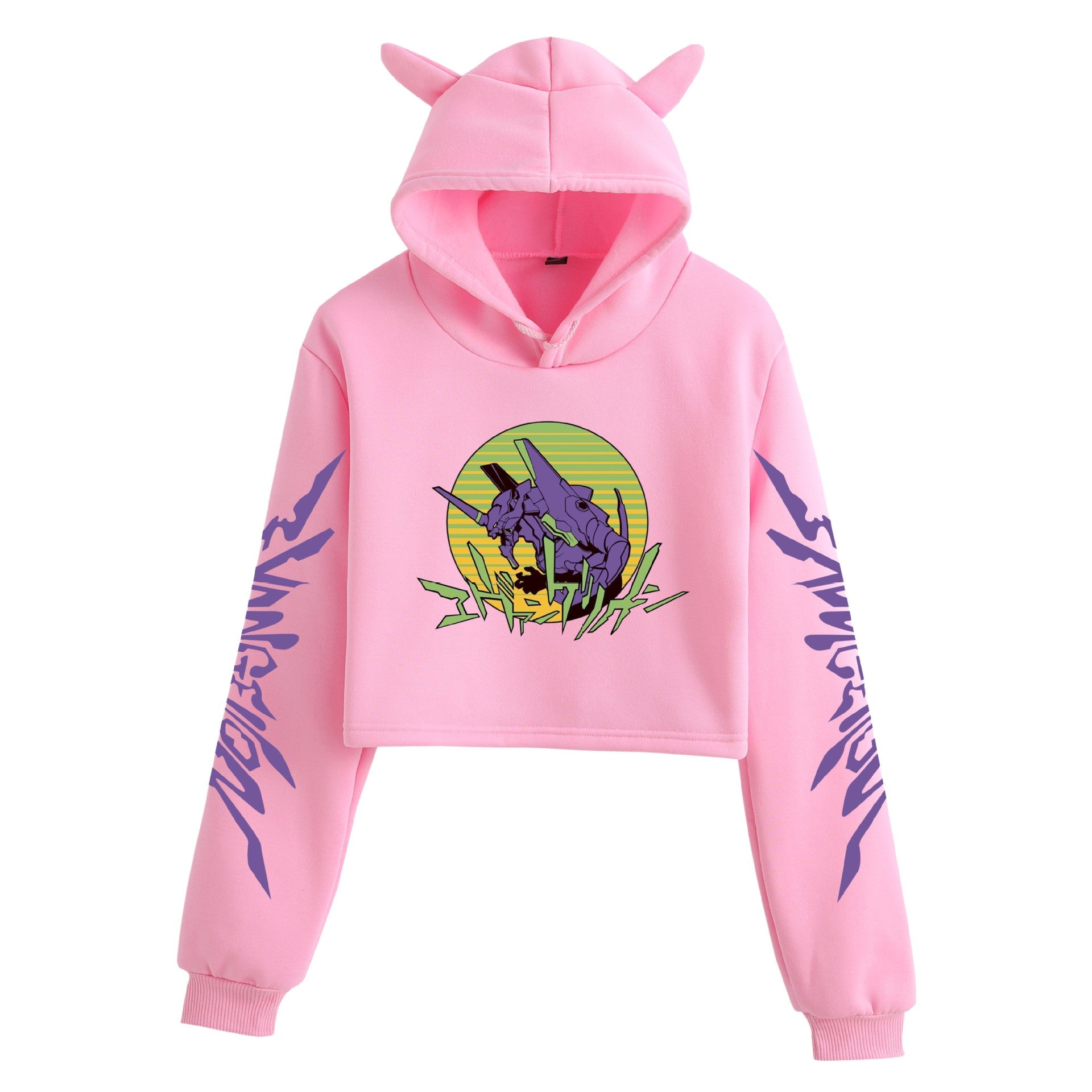 Women's Eva Sexy Cat Ears Crop Hoodie