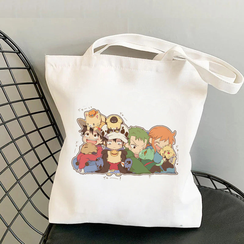 Wanted Luffy Printed Canvas Shoulder Bag