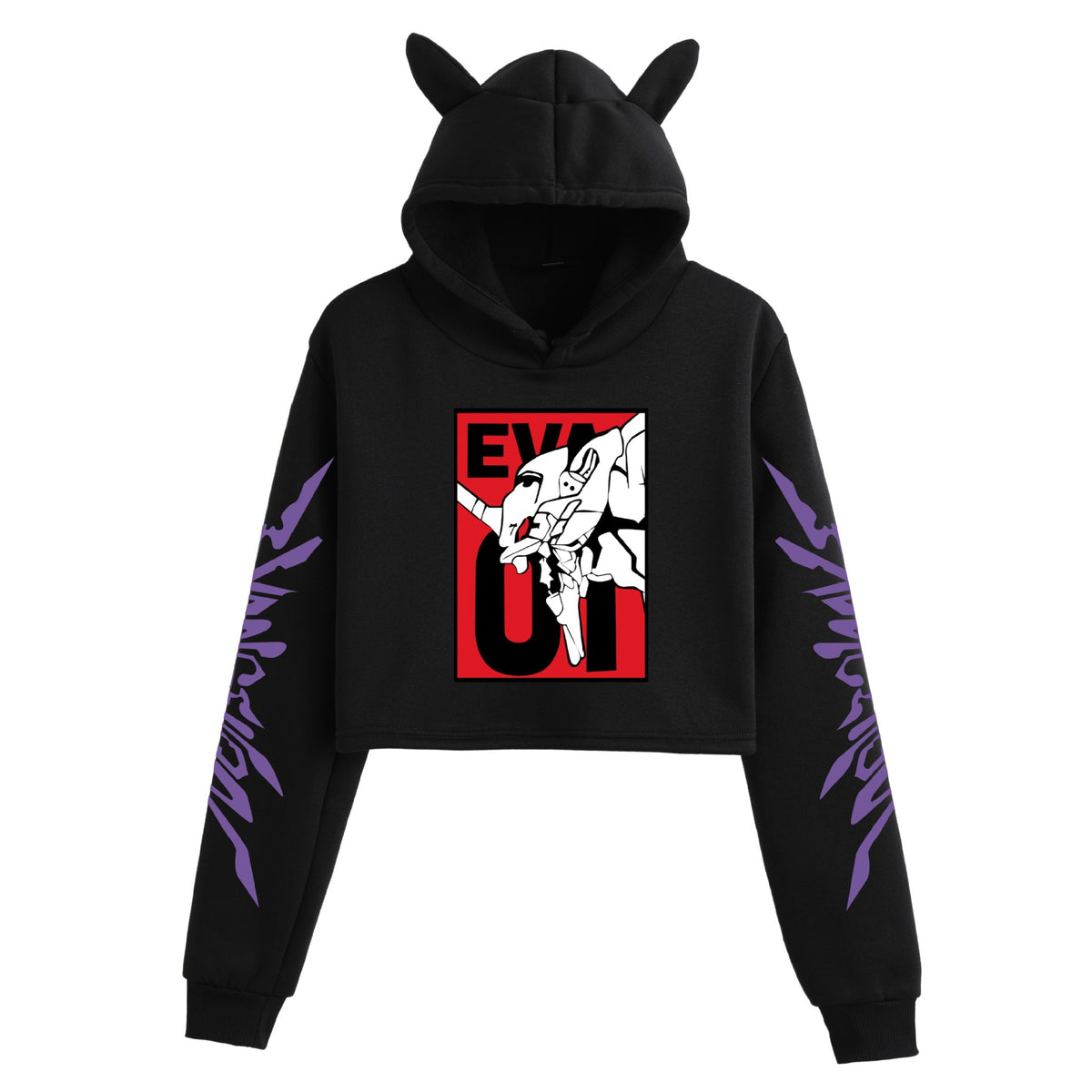 Women's Eva Sexy Cat Ears Crop Hoodie