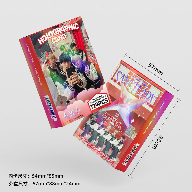 124pcs KPOP Holographic Cards