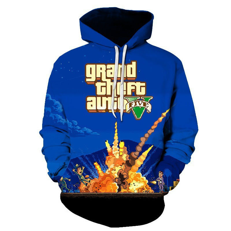 Men's Game Digital Print Pullover Hoodie