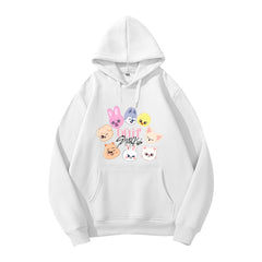SKZ Pattern Printed Fleece Hoodie