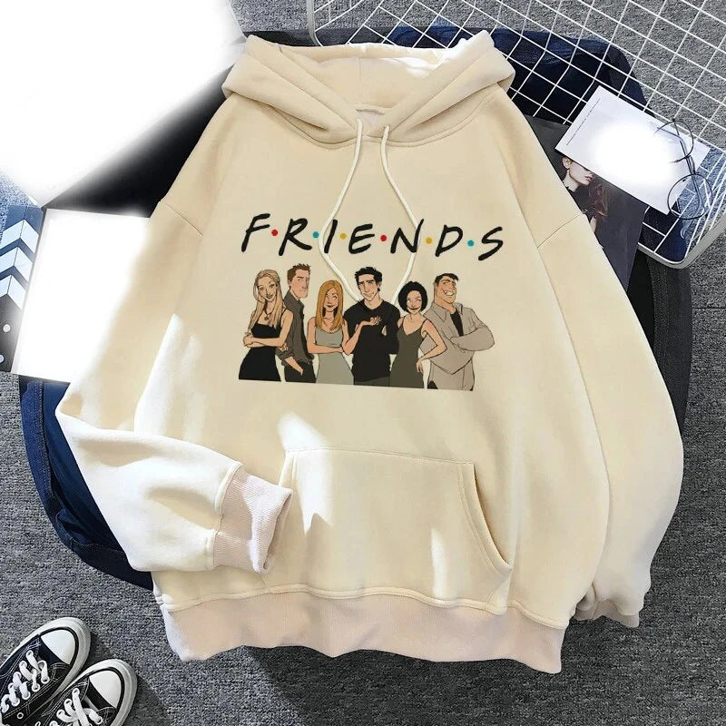 Unisex Casual Friends Printed Loose Hoodie