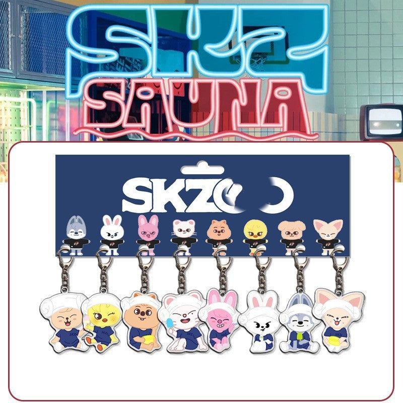 SKZ Sauna Doll Acrylic Pendant Keyring Set