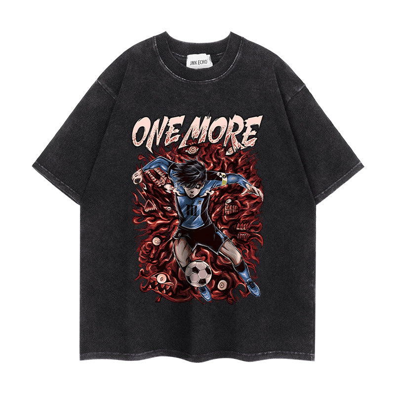 Vintage Anime Washed Short-sleeved T-shirt