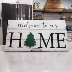 Welcome To Our Home Wooden Welcome Decoration Door Signs