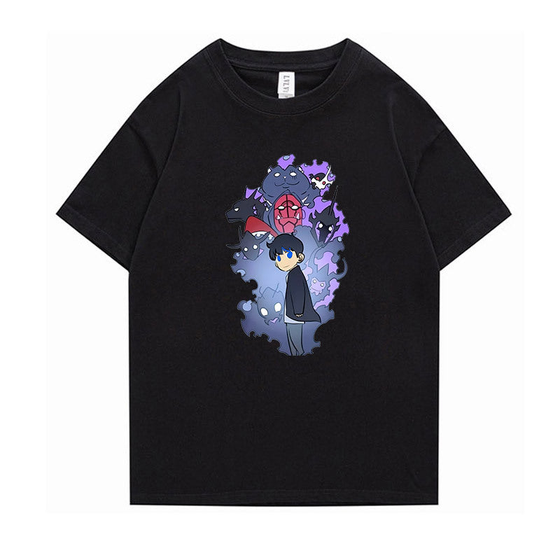 Unisex Anime Print Short-sleeved T-shirt