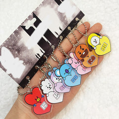 BANGTAN Cartoon Name Tag Keychain Set
