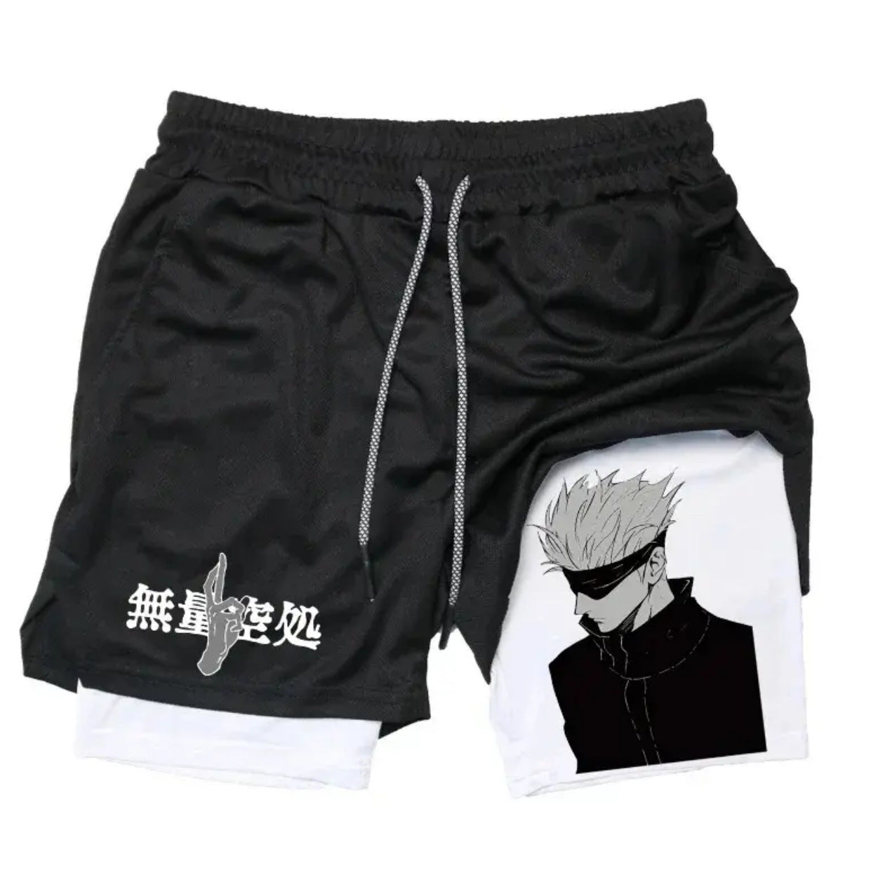 Men's Casual Gojo Print Summer Double-layer Shorts