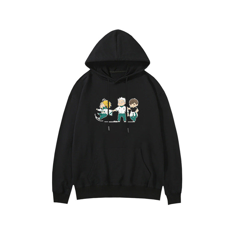 Unisex Nekoma Kageyama Letter Print Cotton Hoodie