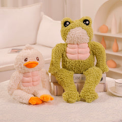 Buff Funny Frog and Duck Plushies