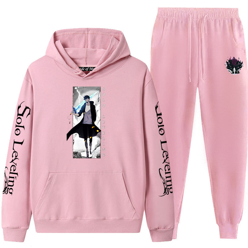 Casual Anime Graphic Hoodie Loose Pants