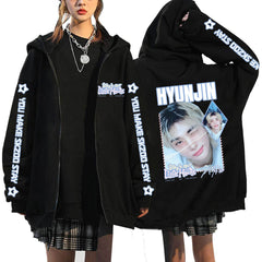 SKZ STAY in Our Little House Print Zip Up Hoodie Top